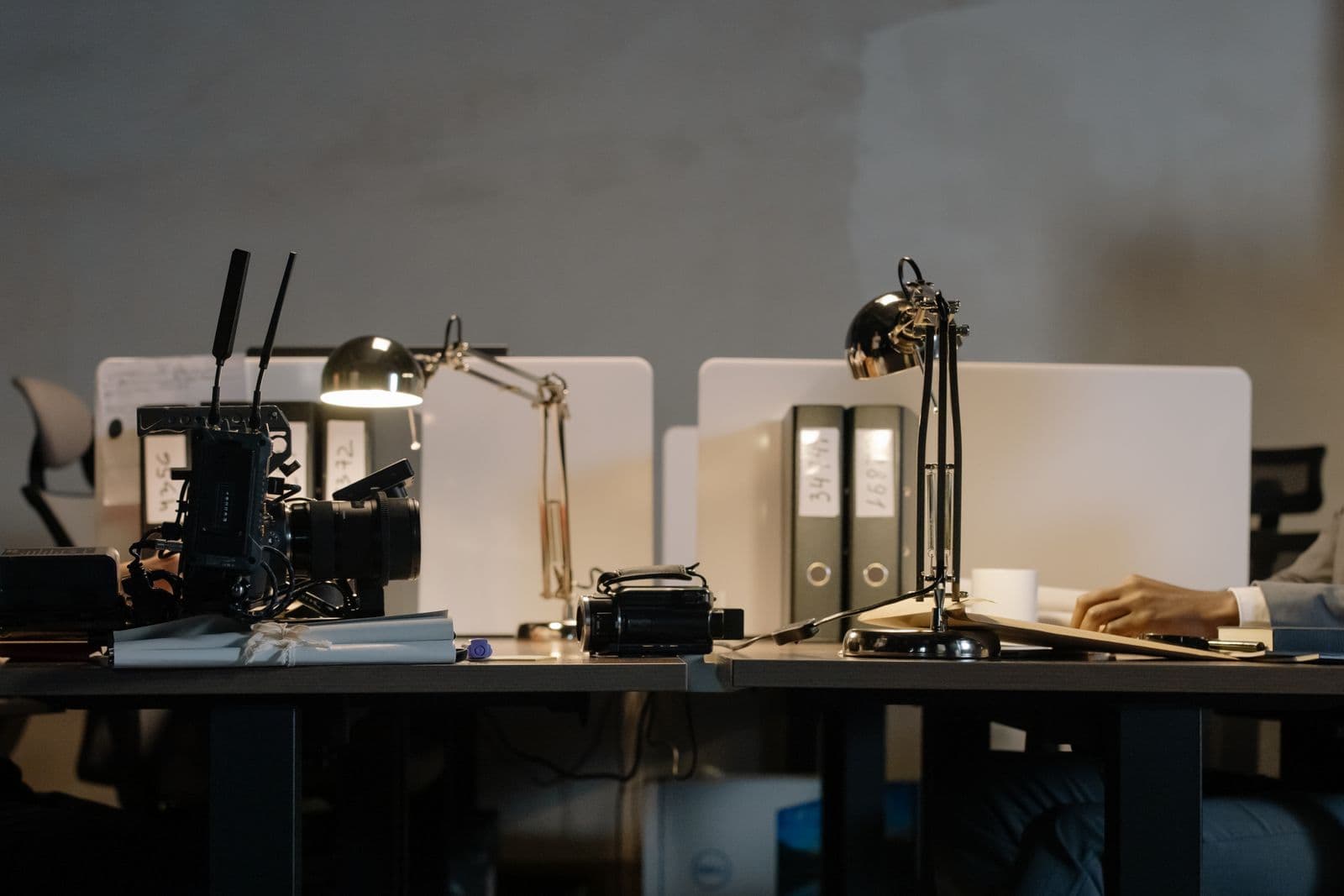 A designer's workstation with monitors